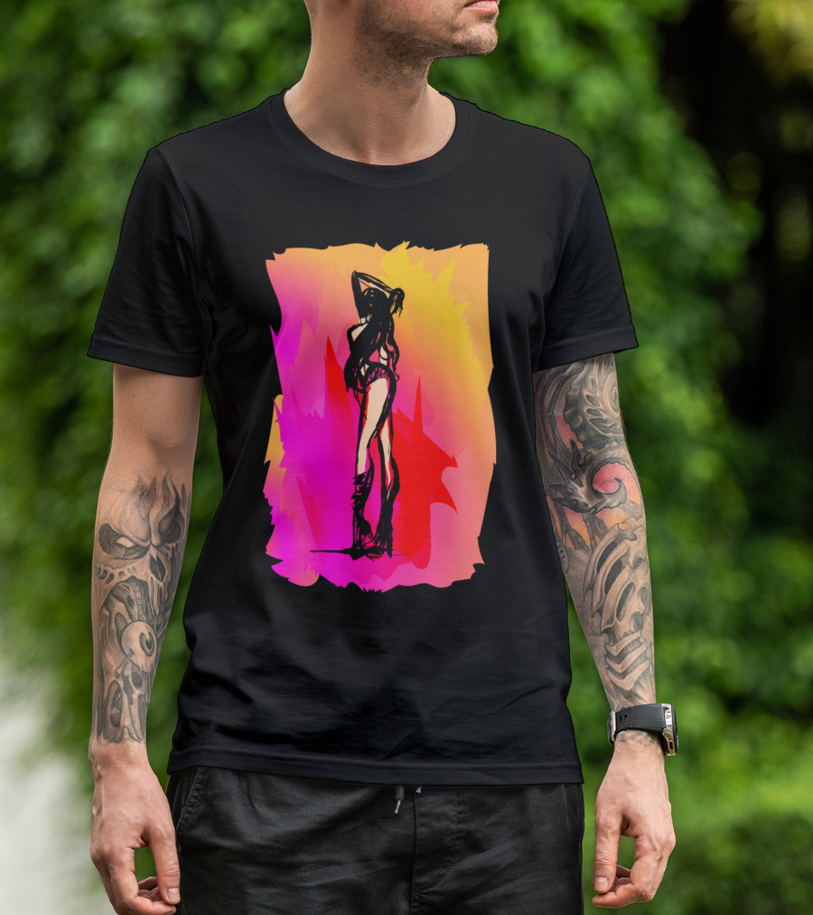 Evening Heat Dance Floor Silhouette On Vibrant Background T-Shirt