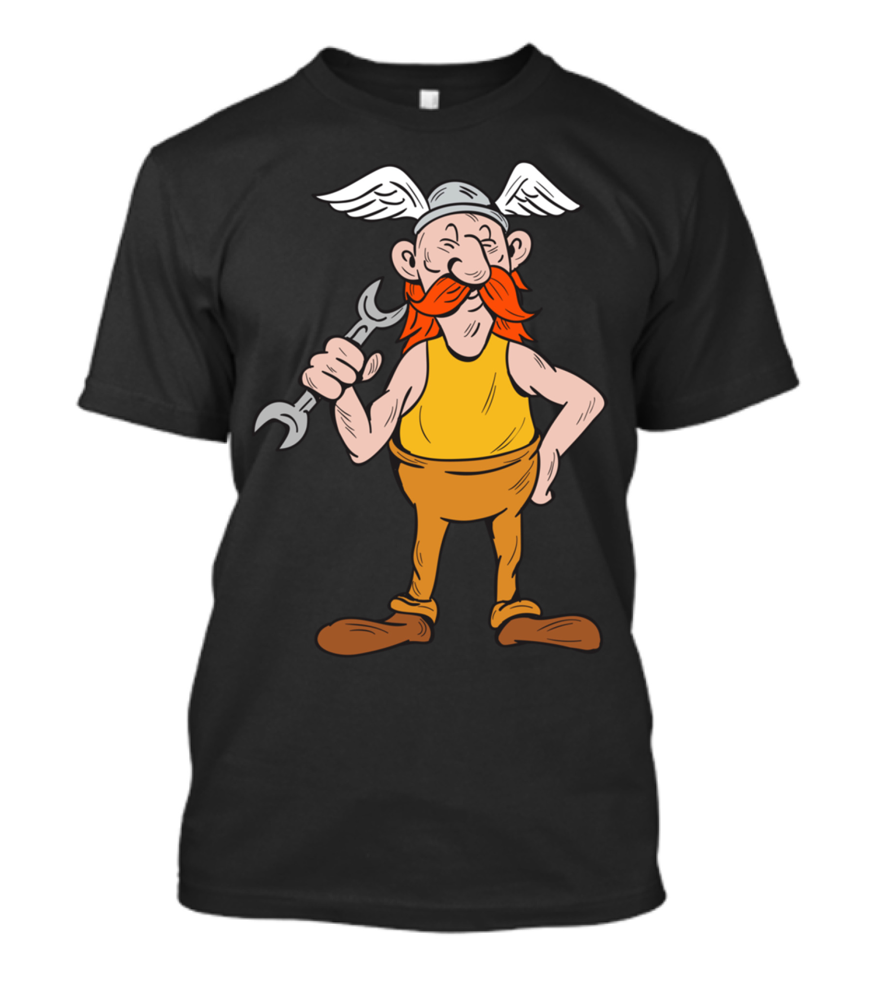 Viking Repairman Holding Spanner With Winged Helmet T-Shirt