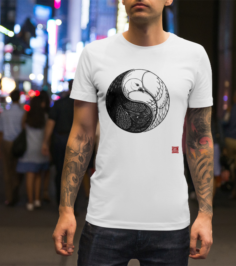 Raven And Dove Yin Yang By Camp Hoborobo T-Shirt