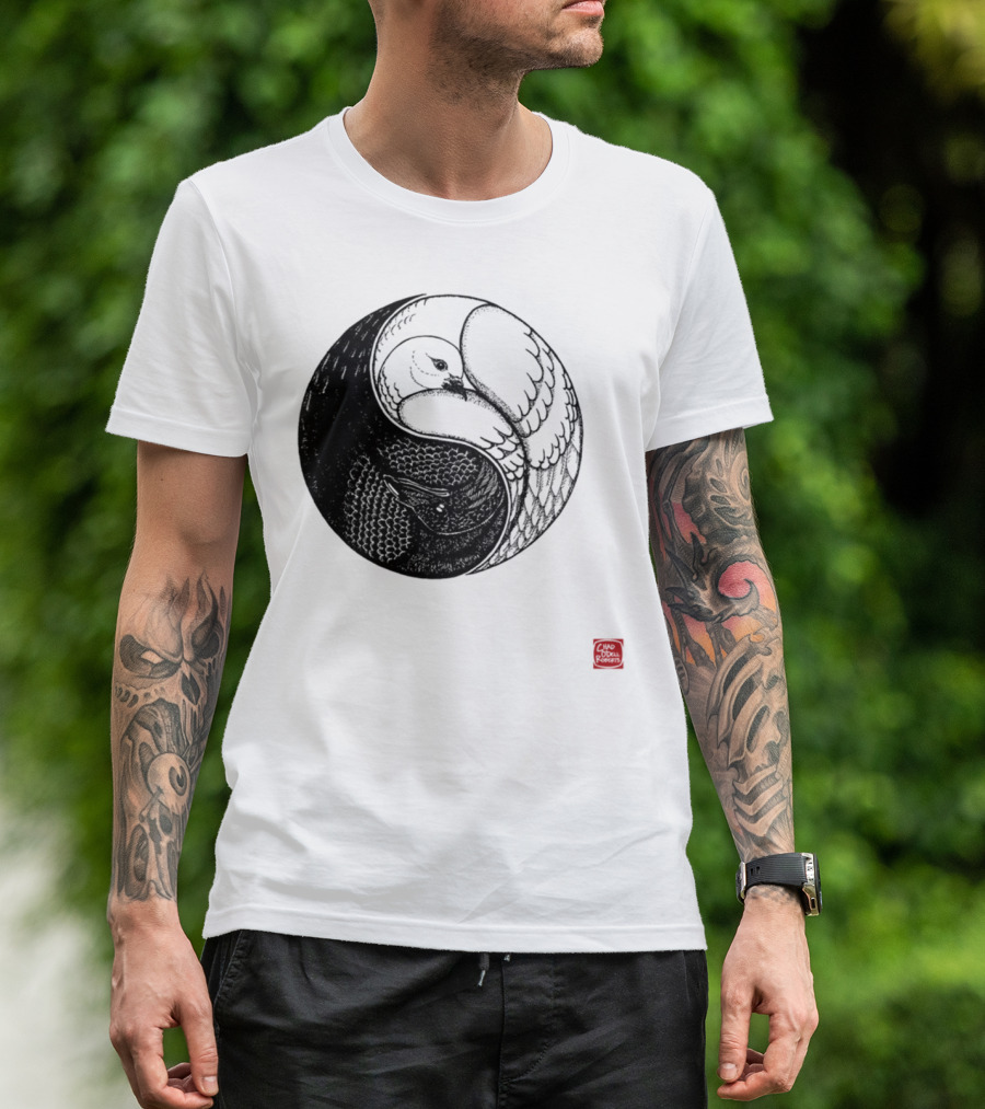 Raven And Dove Yin Yang By Camp Hoborobo T-Shirt