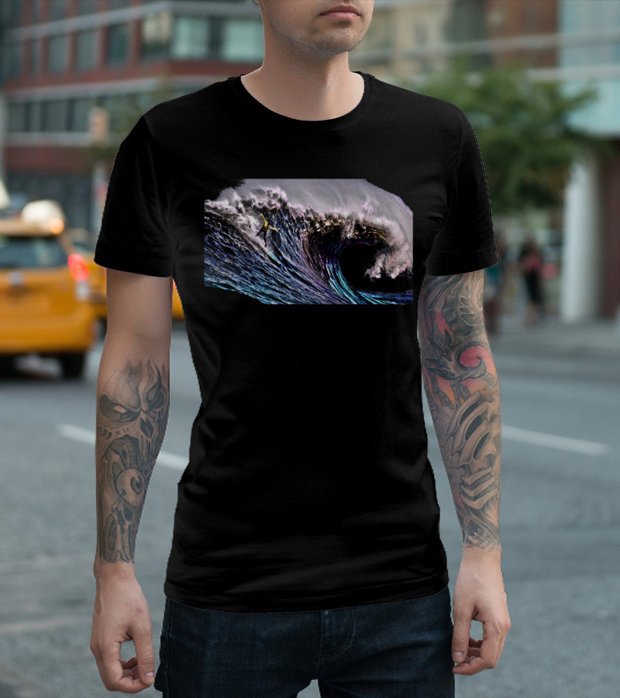 Surfing Man Riding a Giant Wave T-Shirt