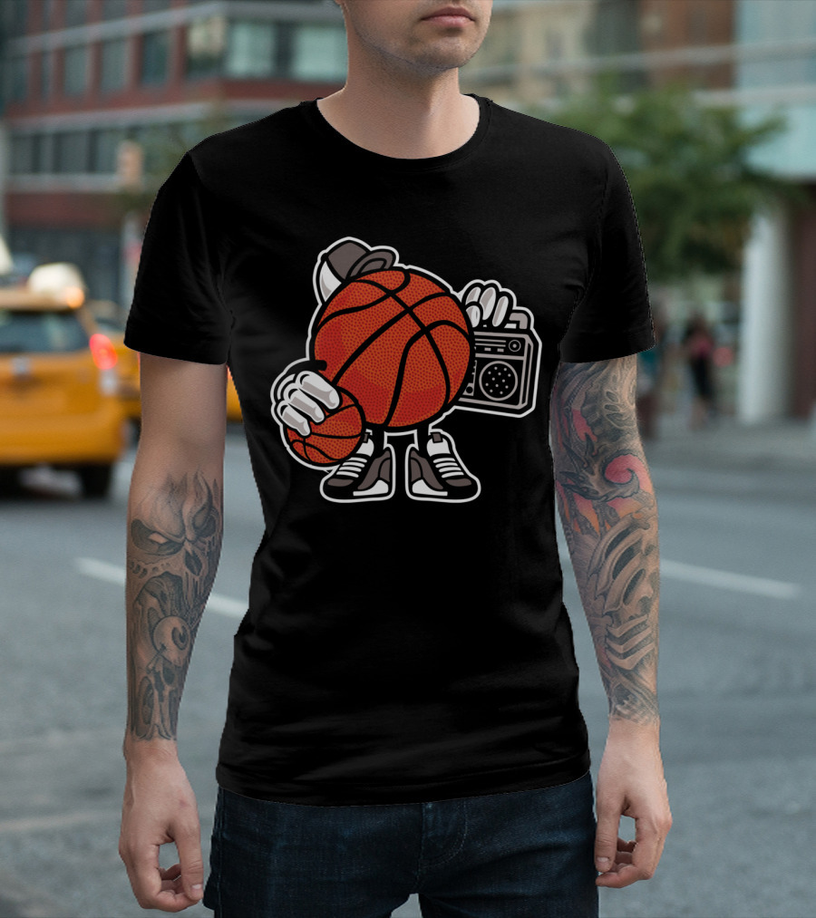 Basketball Player Holding Boombox And Ball T-Shirt
