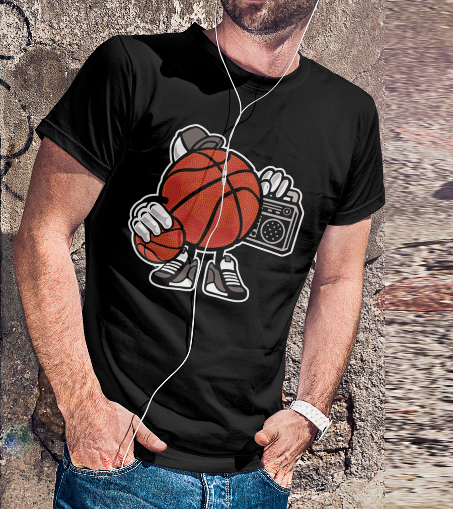 Basketball Player Holding Boombox And Ball T-Shirt