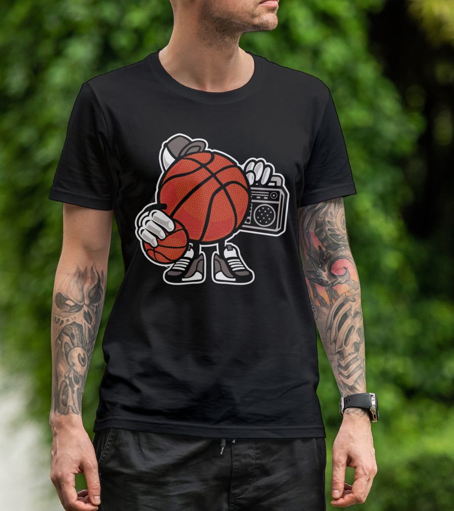 Basketball Player Holding Boombox And Ball T-Shirt