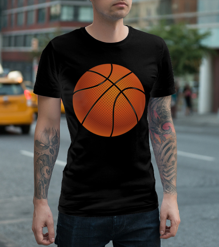 Basketball Ball Orange Textured Sphere T-Shirt