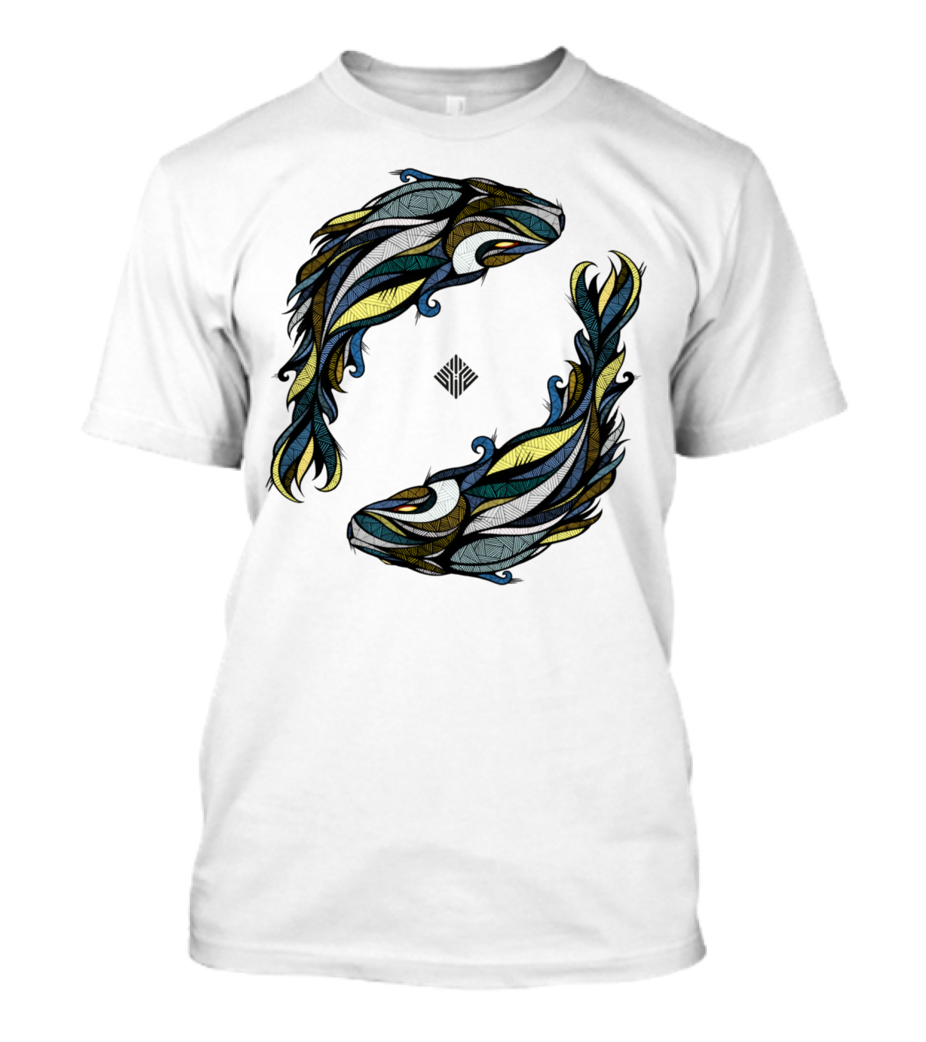 Koi Fish Yin Yang Blue Fish T-Shirt