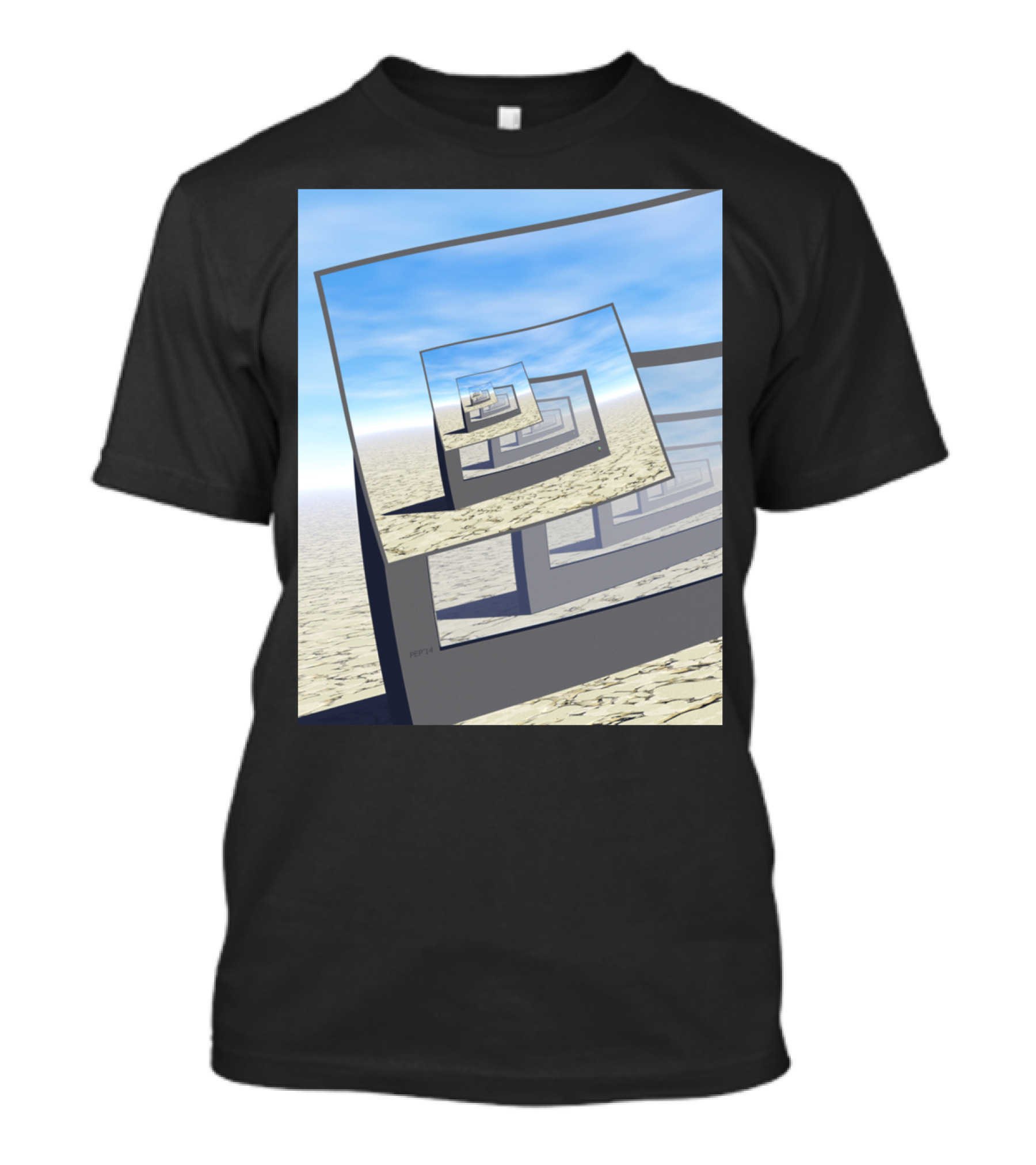 Surreal Infinite Loop Desert Monitors Canvas T-Shirt