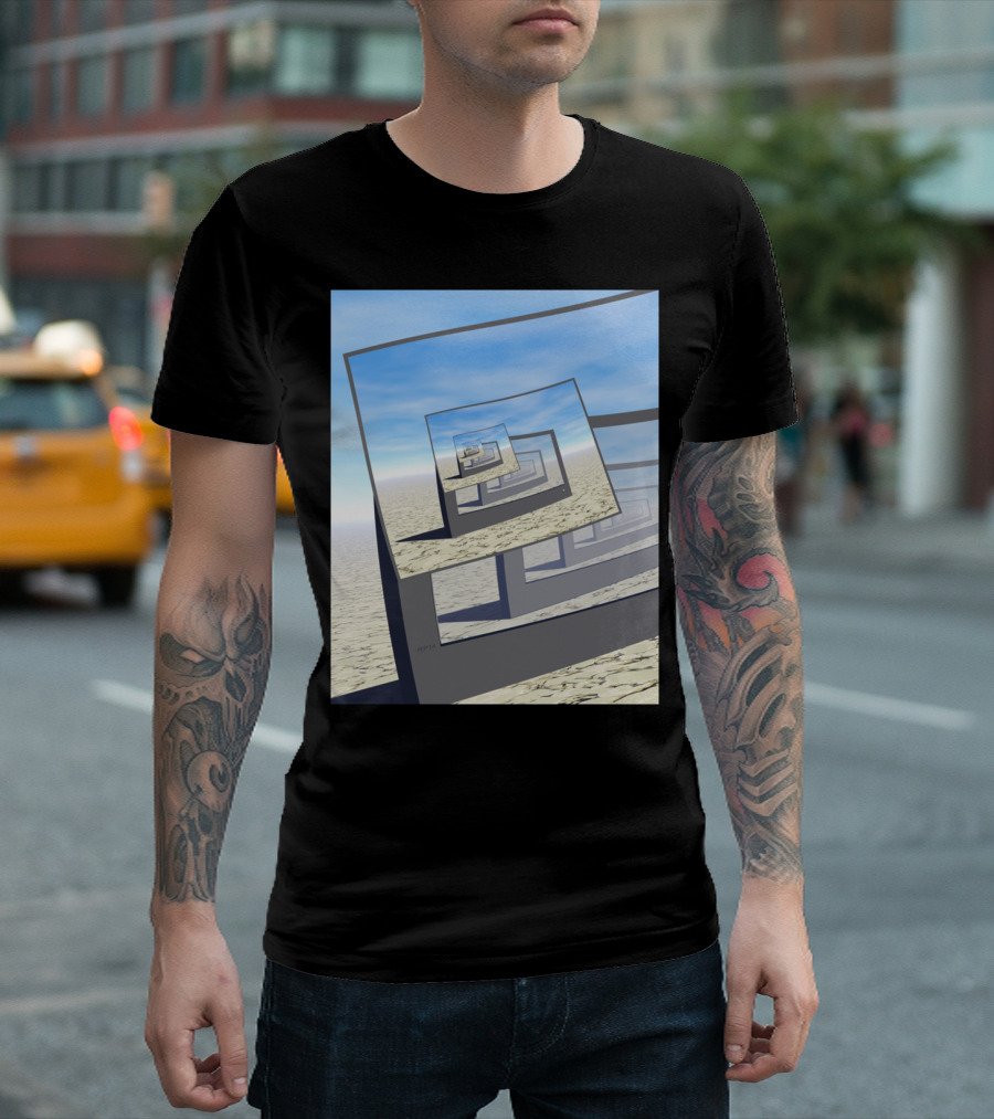 Surreal Infinite Loop Desert Monitors Canvas T-Shirt