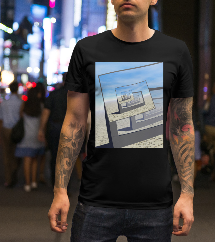 Surreal Infinite Loop Desert Monitors Canvas T-Shirt