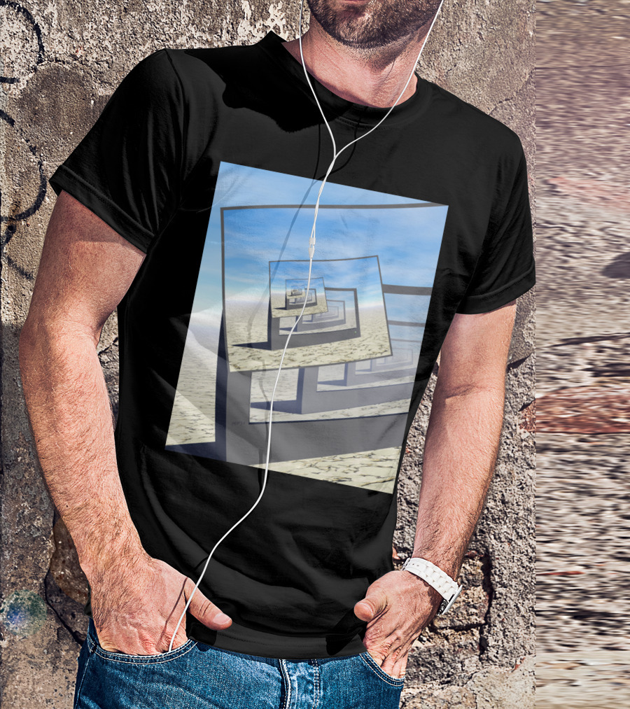Surreal Infinite Loop Desert Monitors Canvas T-Shirt