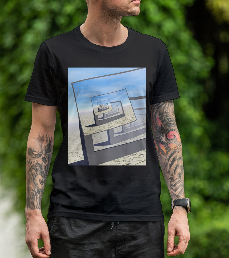 Surreal Infinite Loop Desert Monitors Canvas T-Shirt