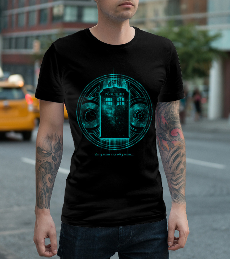 Everywhere And Anywhere Police Public Call Box Iconic Sci-Fi Time Machine T-Shirt