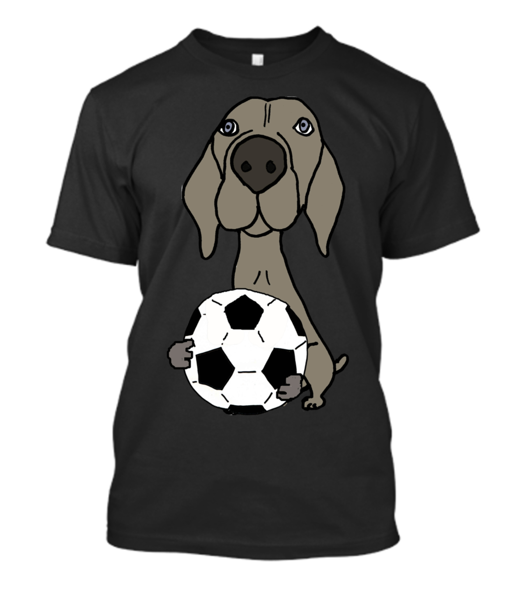 Cool Weimaraner Dog Playing Soccer Ball T-Shirt