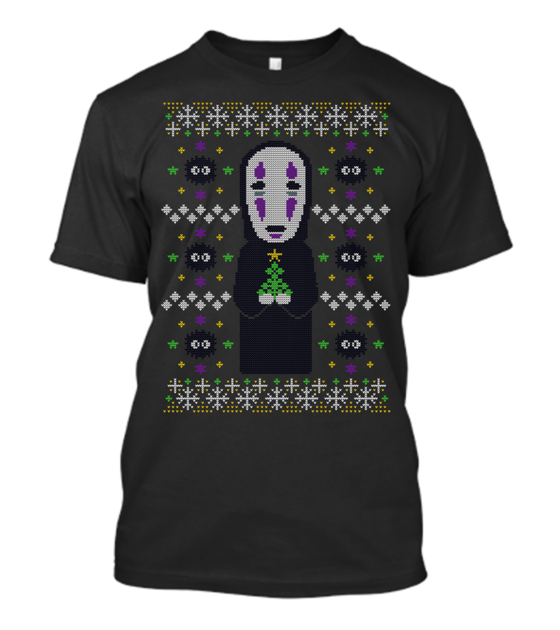 Spirited Holiday Sweater Ghost Holding Tree T-Shirt