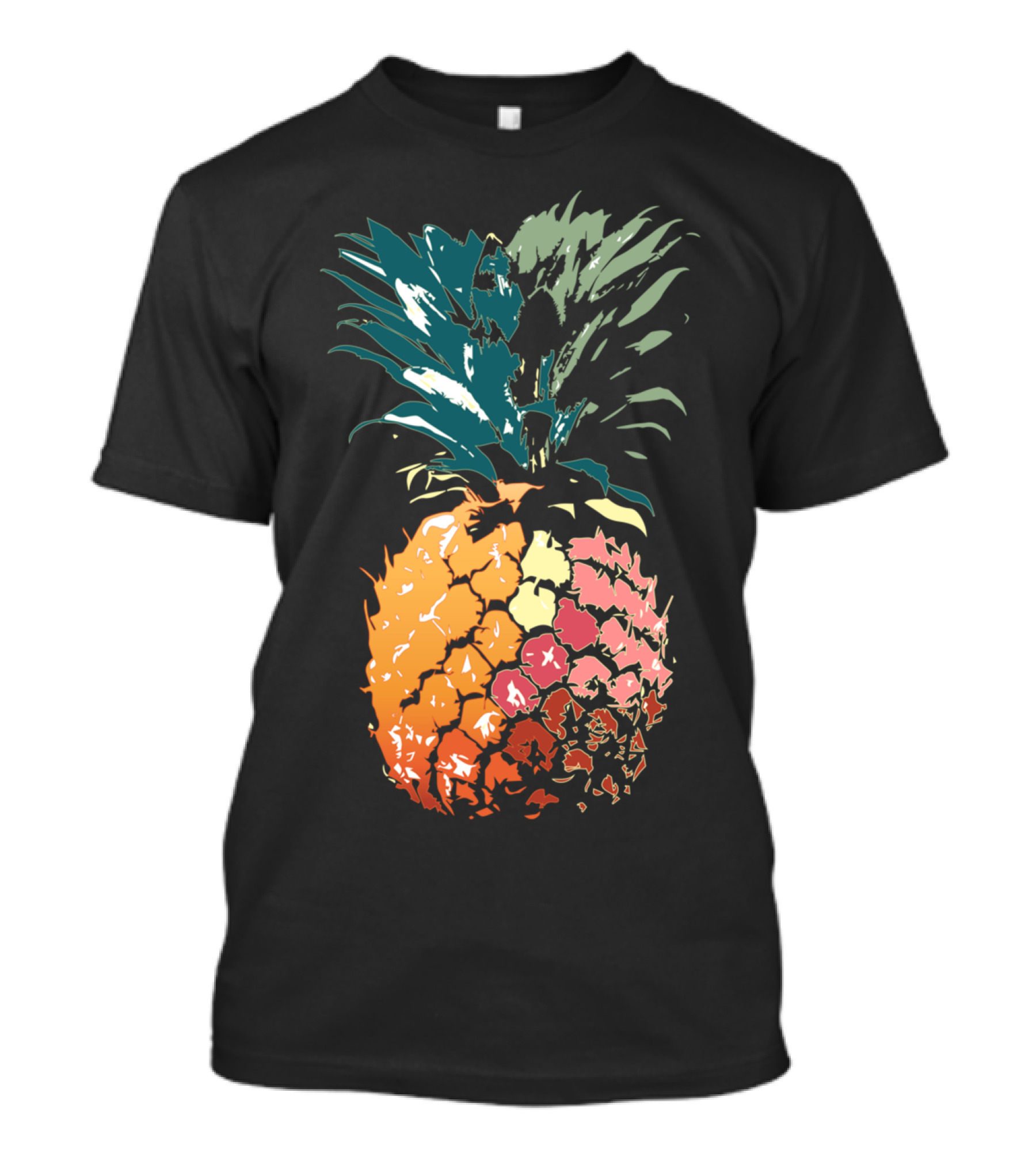 Nice Painted Colored Pineapple Drawing T-Shirt