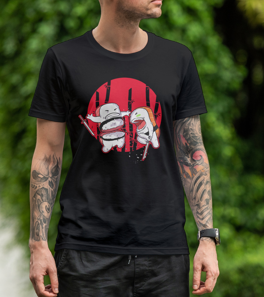 Sushi Duel In Bamboo Slash Battle Japan T-Shirt
