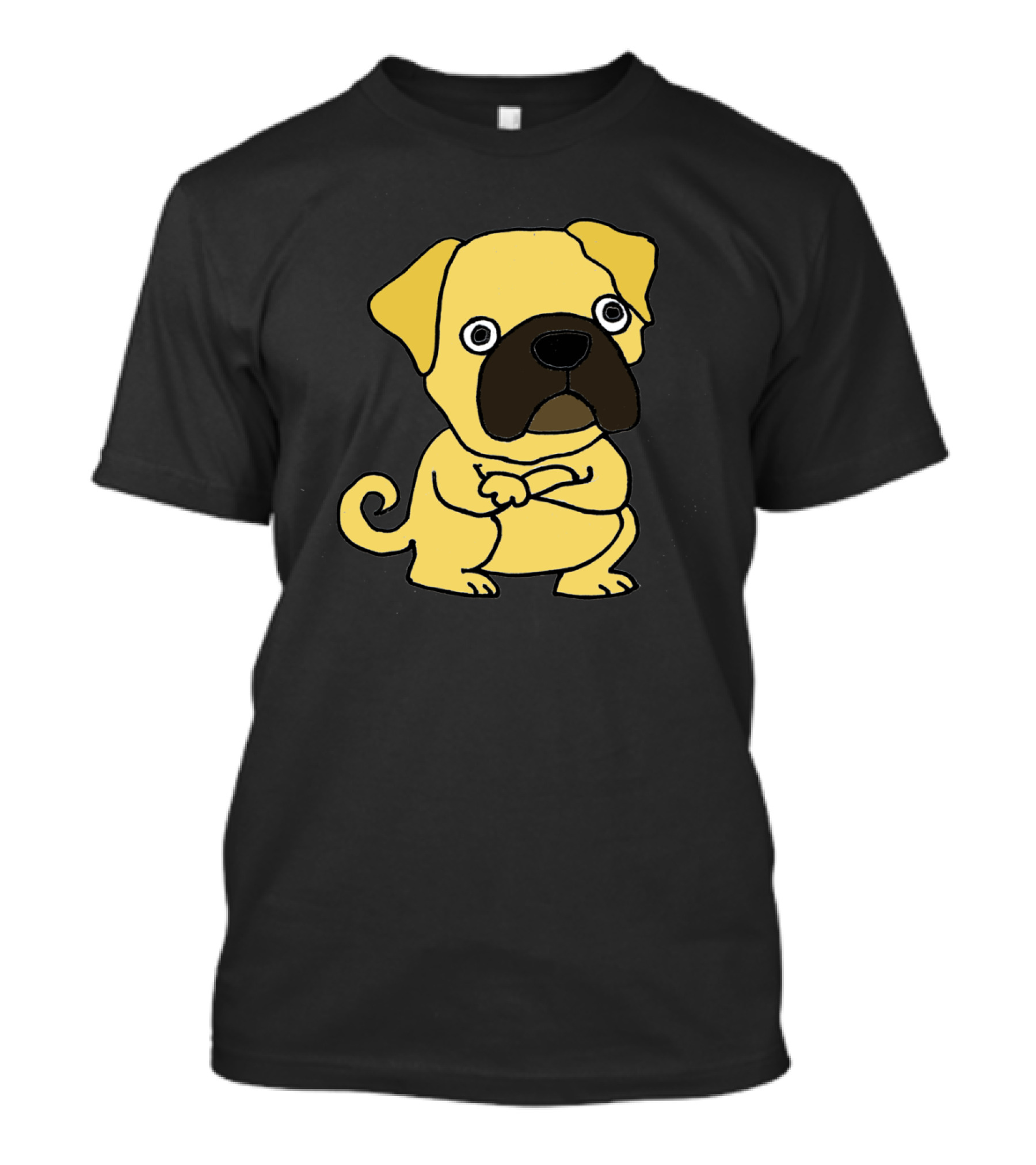 Cool Funny Grumpy Pug Dog Cartoon Character T-Shirt