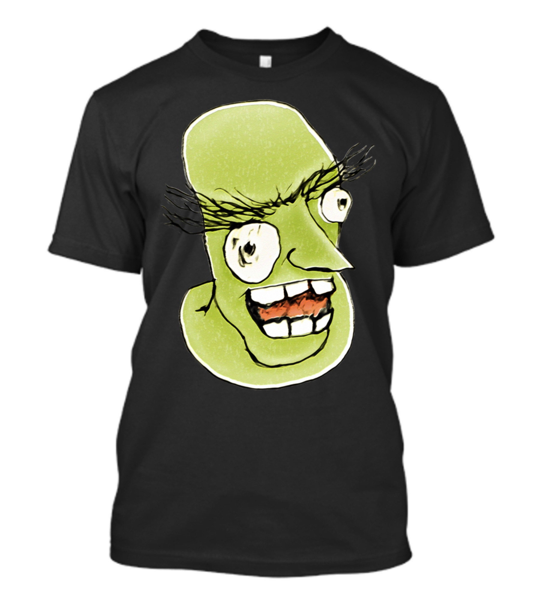 Mad Monster Man With Evil Expression Cartoon Face T-Shirt