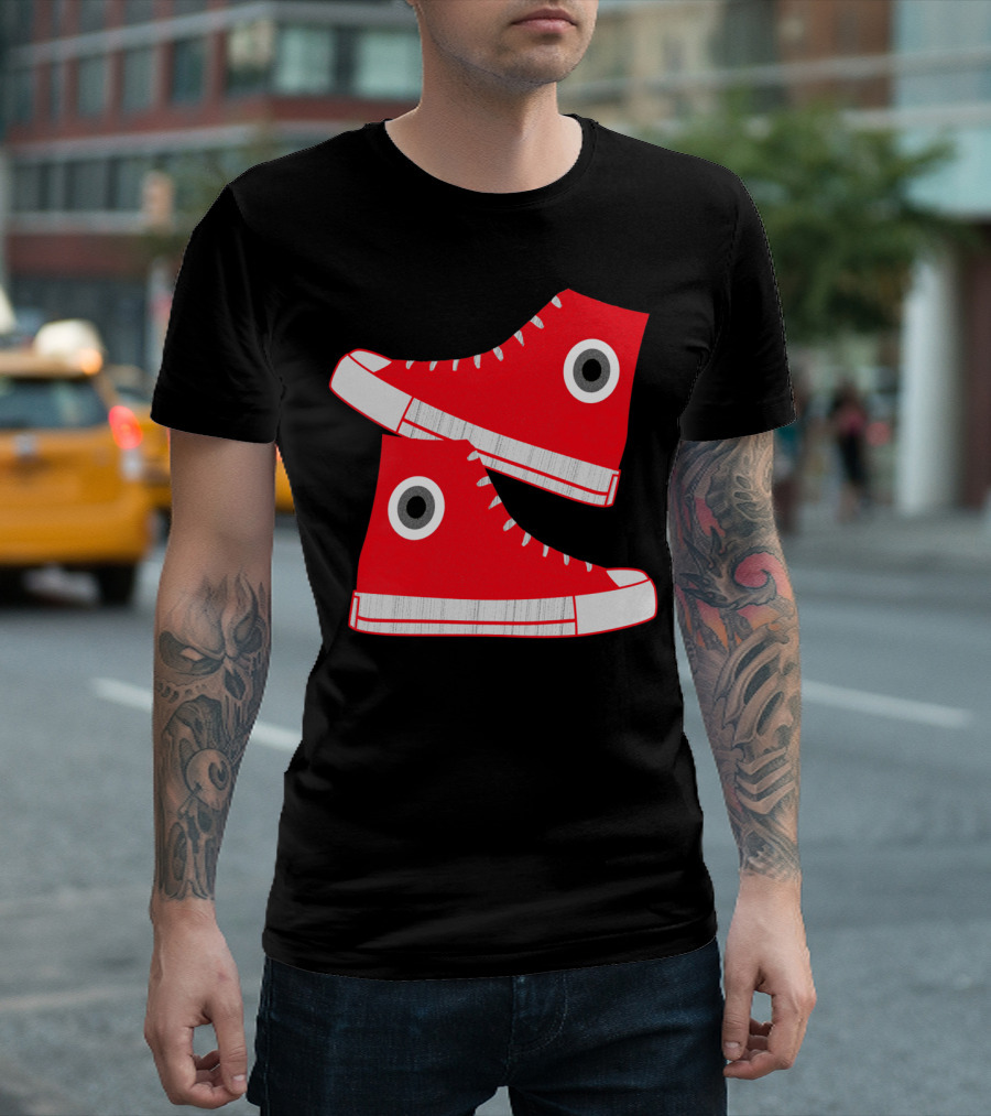 Baskets Lesca Red Sneakers Graphic High Top T-Shirt
