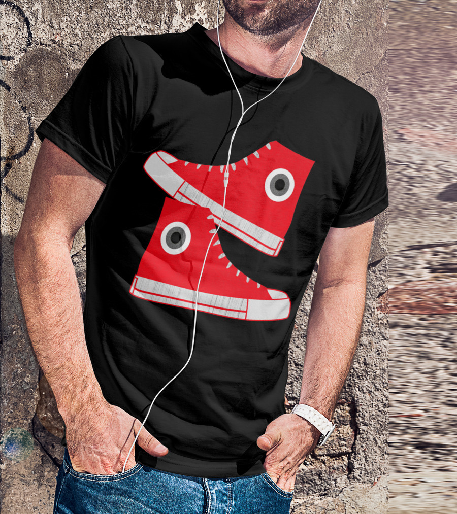 Baskets Lesca Red Sneakers Graphic High Top T-Shirt