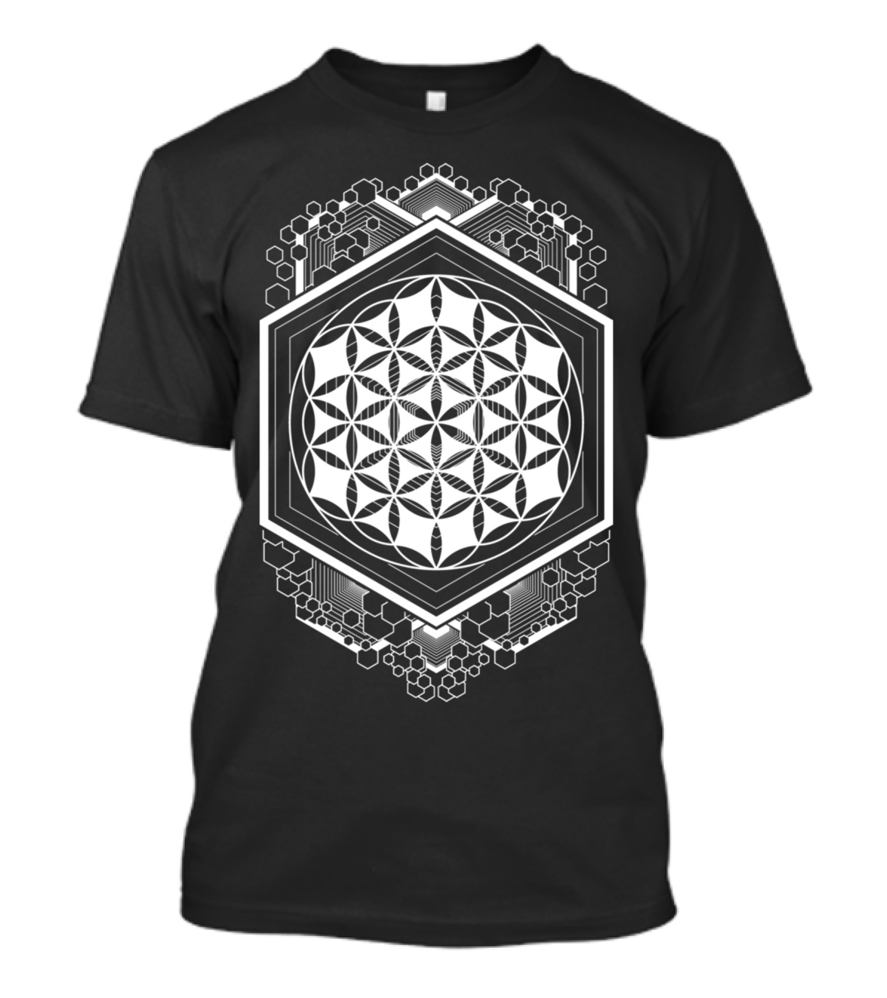 Ancient Secret Geometric Hexagonal Mandala With Flower Of Life T-Shirt