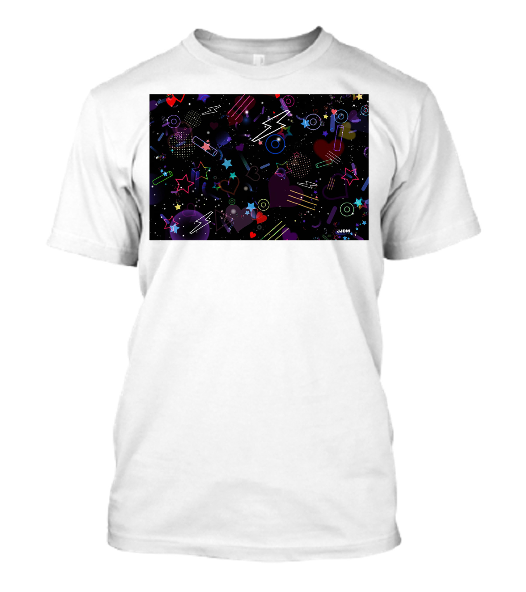 Bass Drop Phone Neon Lightning Star Heart T-Shirt