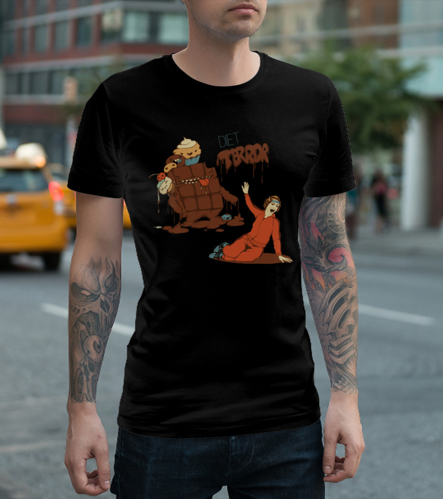 Diet Terror Chocolate Cupcake Monster Chase Fitness Fright T-Shirt