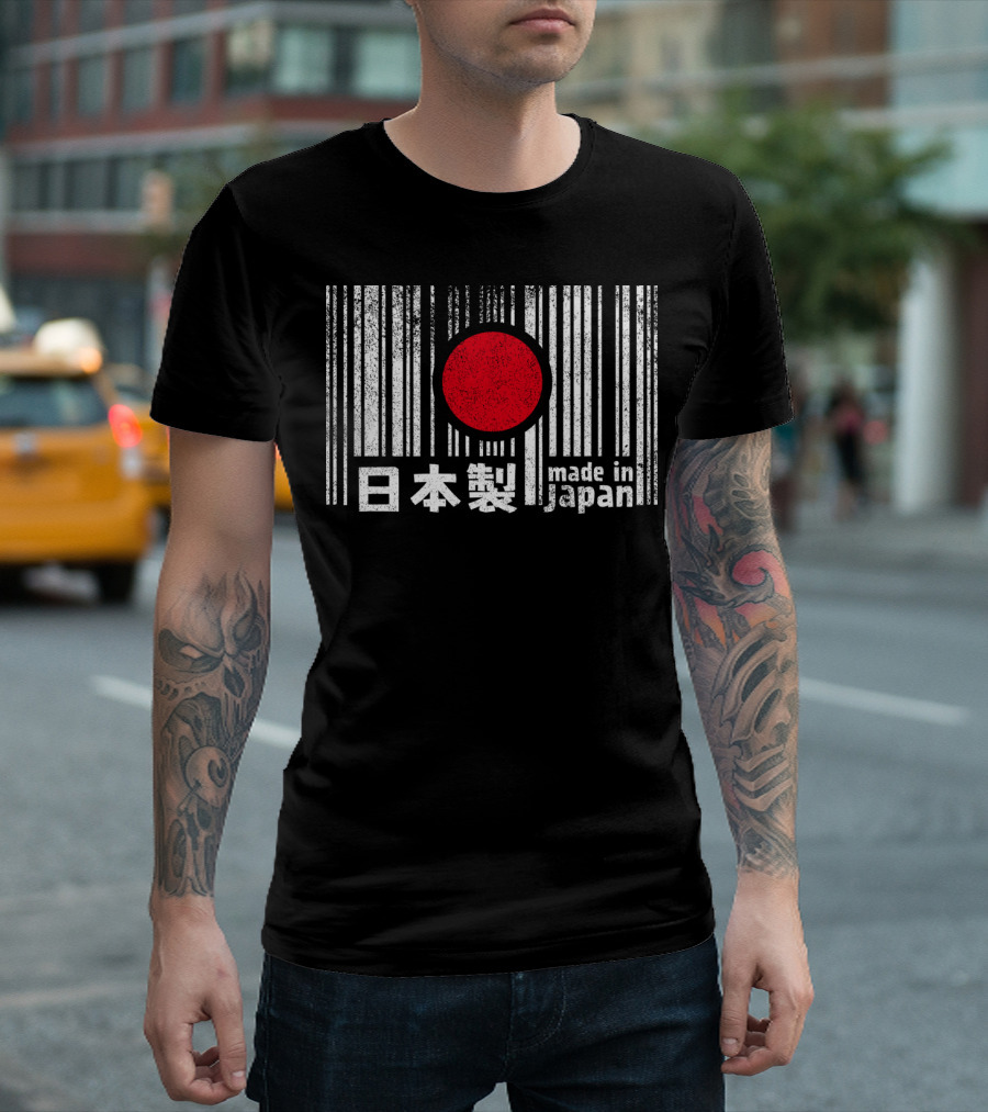 Made In Japan 日本製 Barcode Red Circle T-Shirt