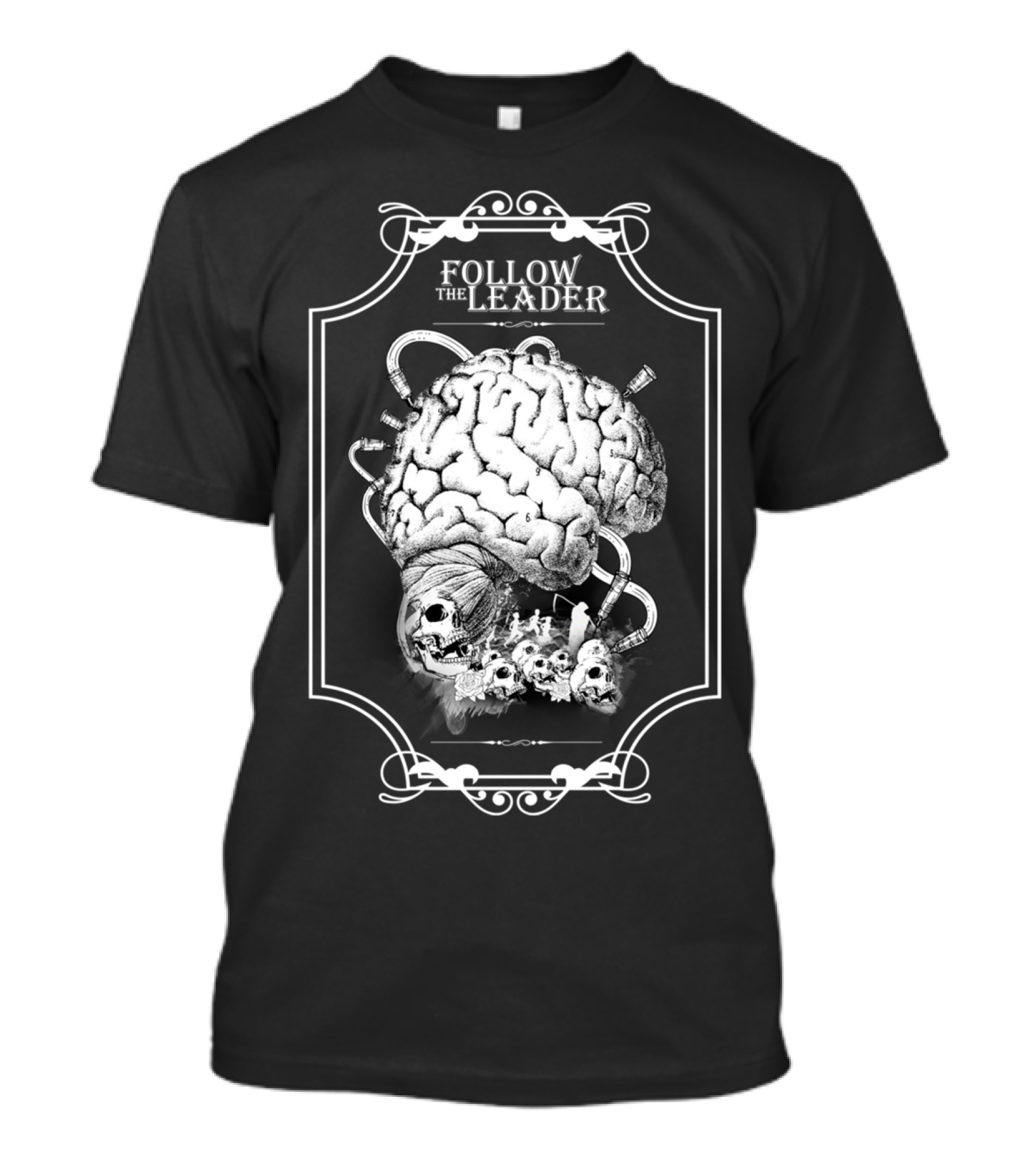Follow The Leader Skull Brain Overlay T-Shirt