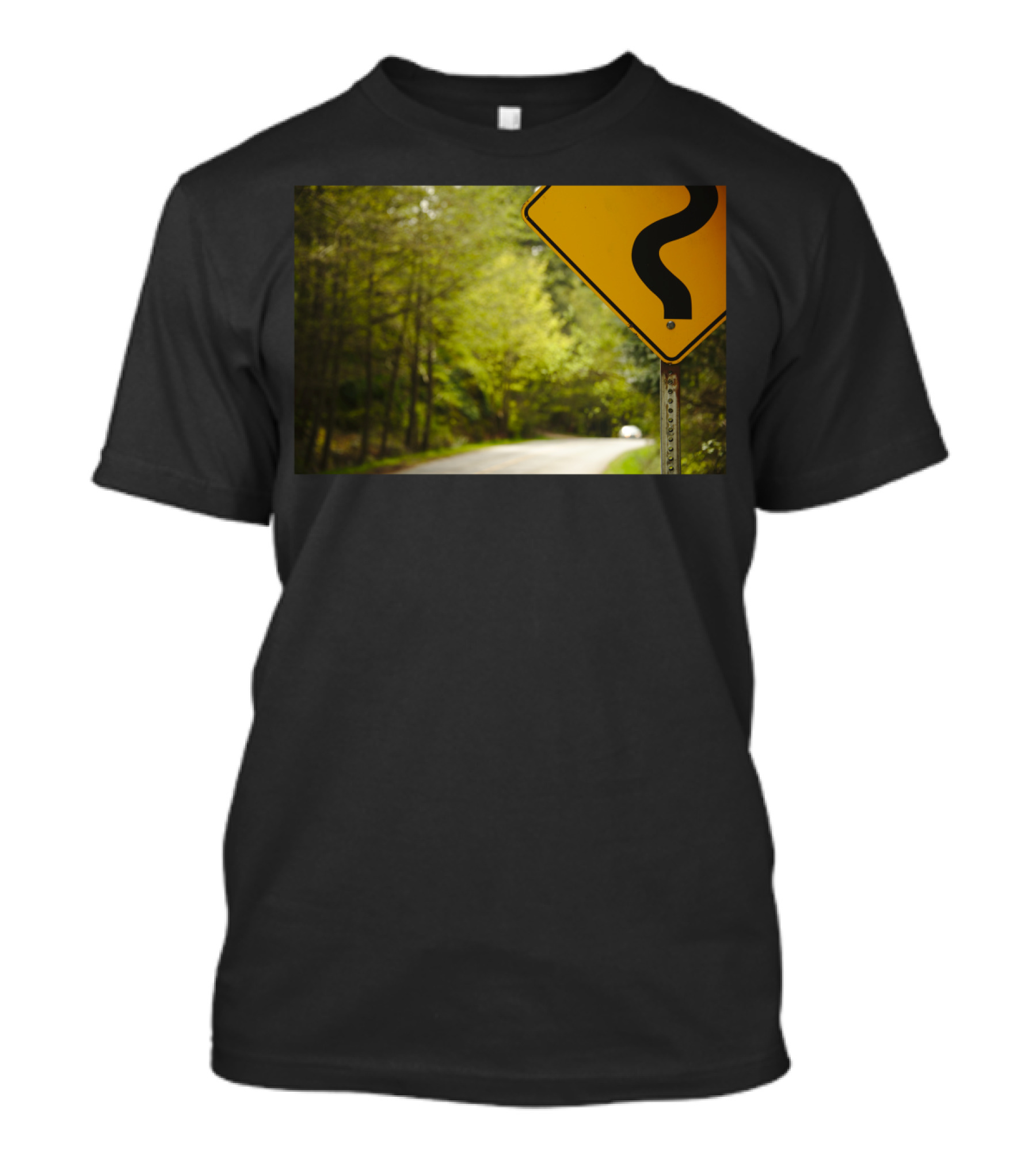 Follow The Sign Curvy Road Ahead Nature Pathway T-Shirt