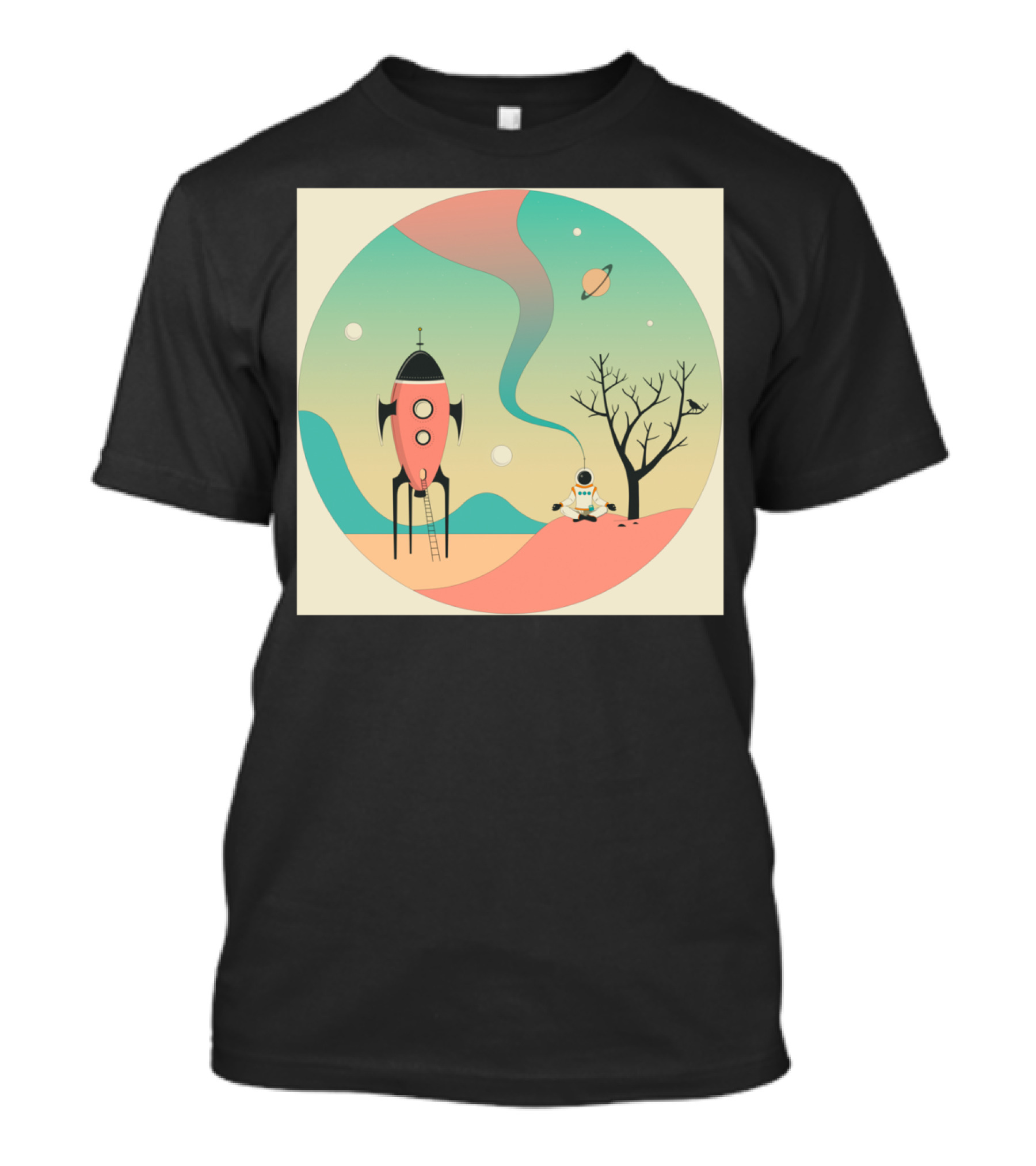 EXPLORE Cosmic Adventure With Rocket Astronaut And Saturn T-Shirt