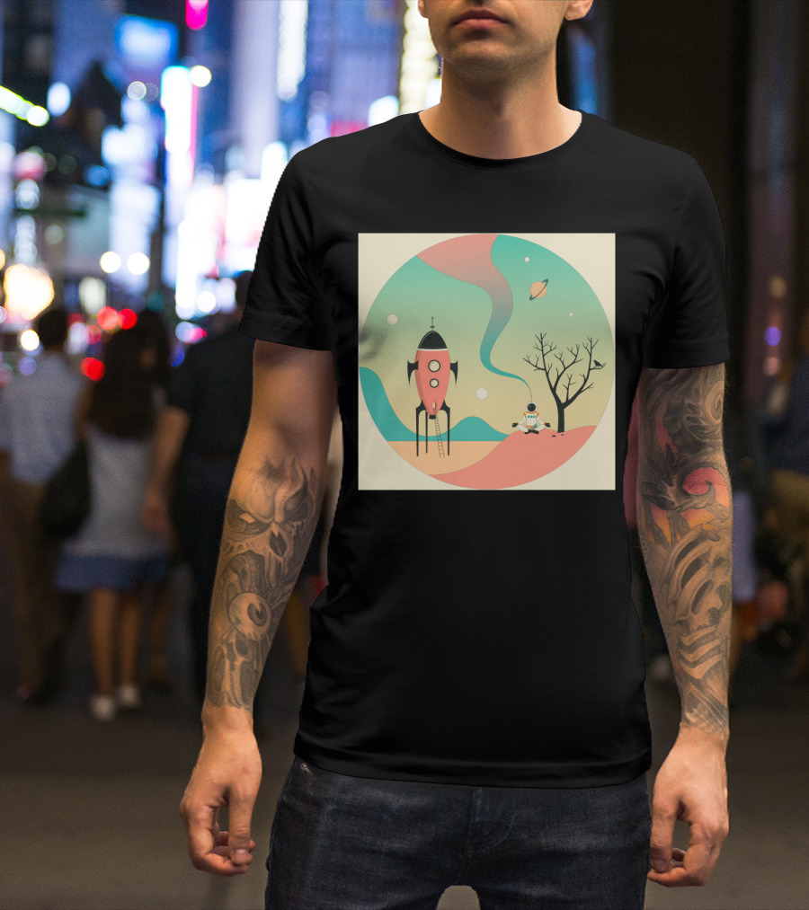 EXPLORE Cosmic Adventure With Rocket Astronaut And Saturn T-Shirt
