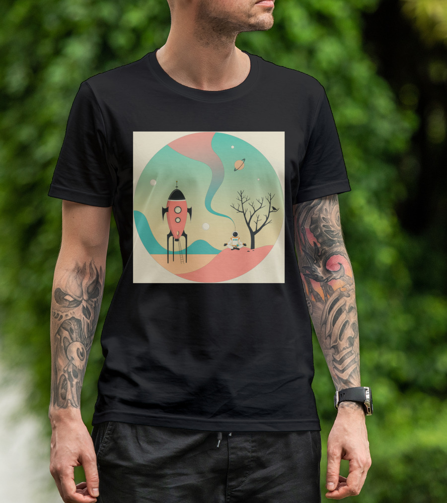EXPLORE Cosmic Adventure With Rocket Astronaut And Saturn T-Shirt