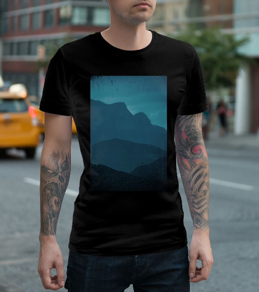 Blue Mountain Scenic View Layers T-Shirt