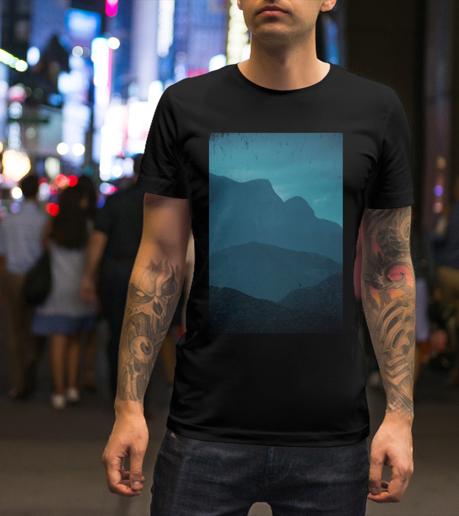Blue Mountain Scenic View Layers T-Shirt