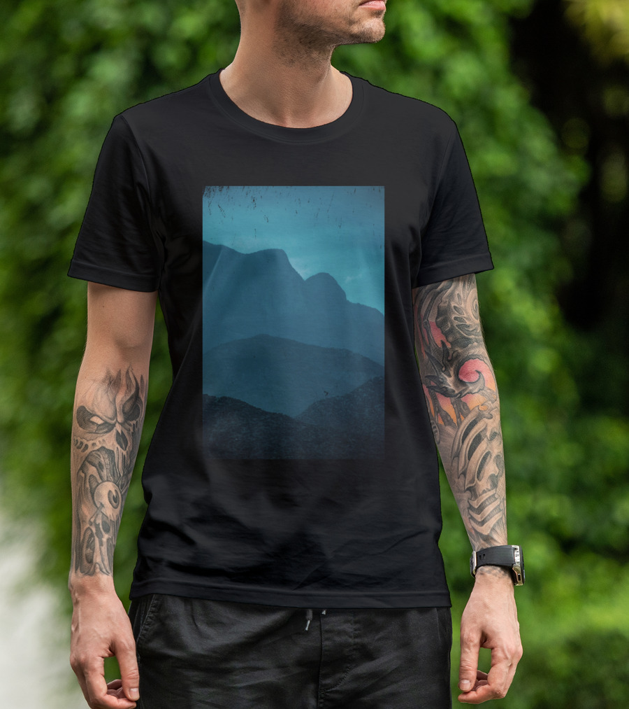 Blue Mountain Scenic View Layers T-Shirt