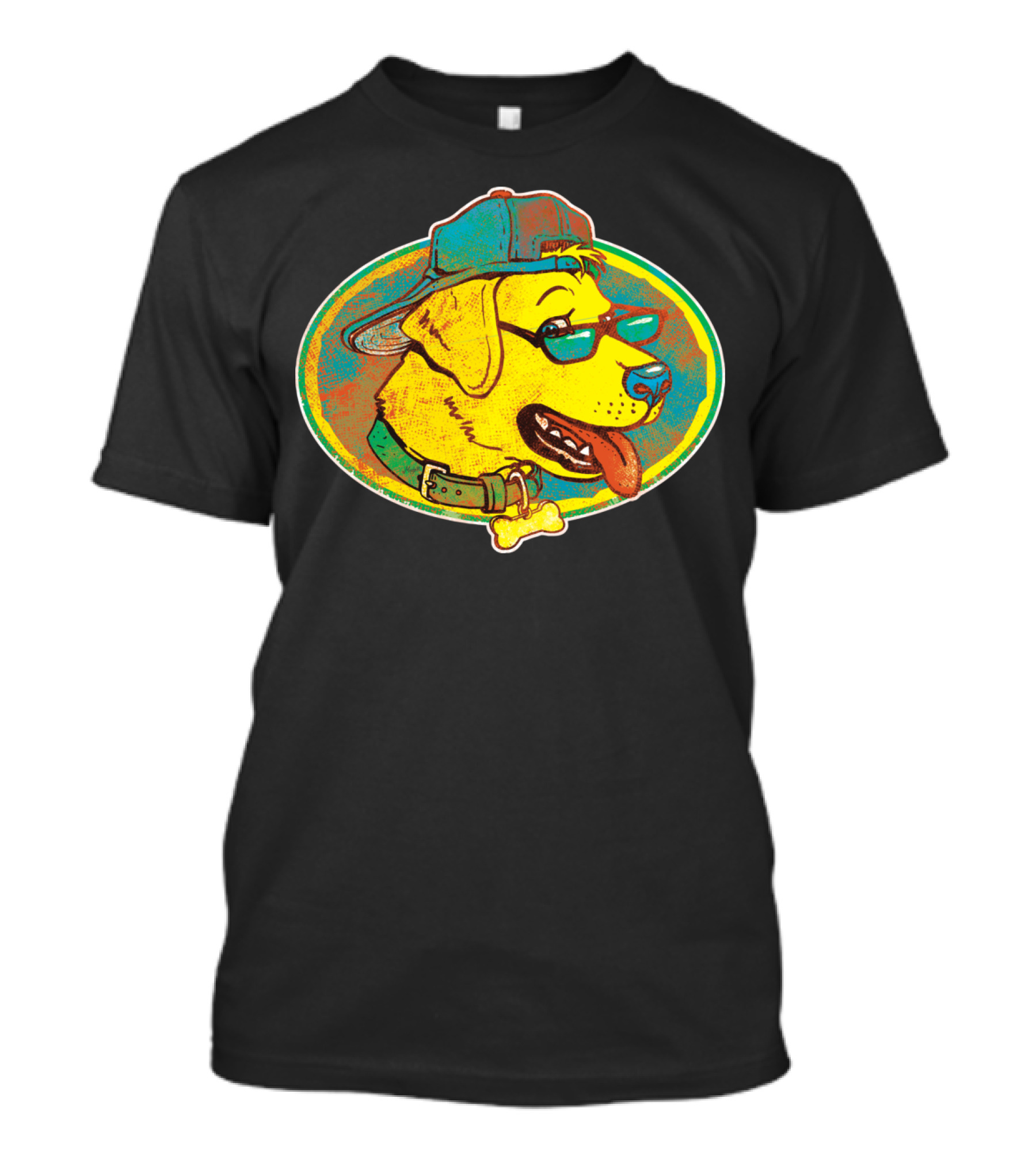 Cool Golden Retriever With Shades And Backwards Cap T-Shirt