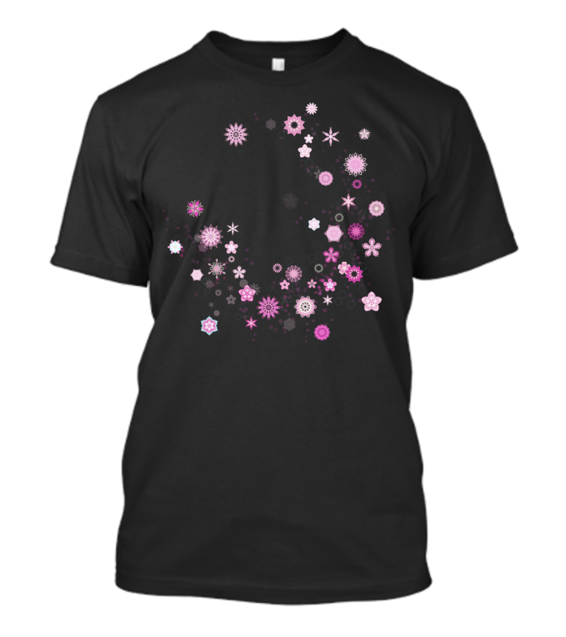 Digital Mandala Flower Buds Starry Bloom T-Shirt