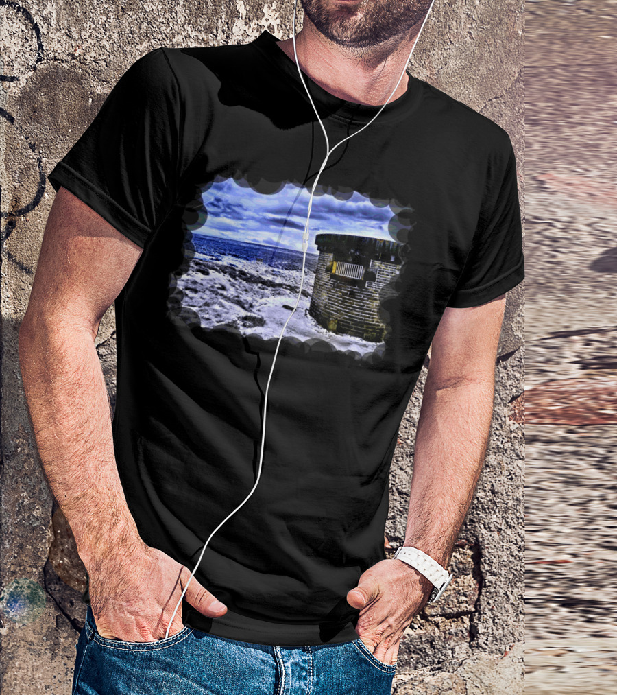 A Winter Wishing Well Coastal Fortress Snowy Landscape T-Shirt