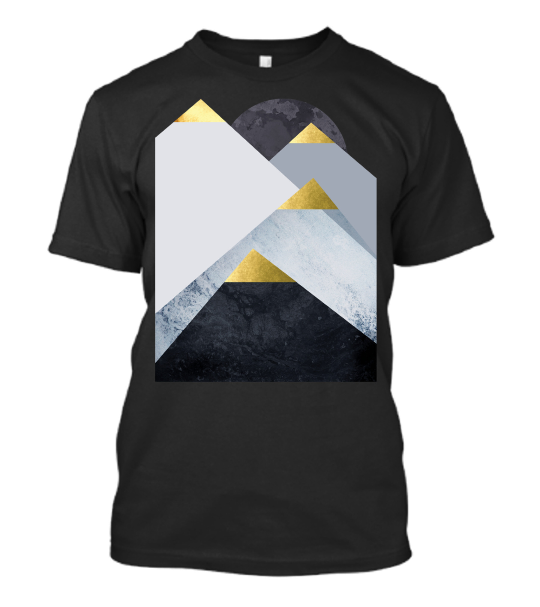 Blue Mountains Gold Geometric Peaks T-Shirt
