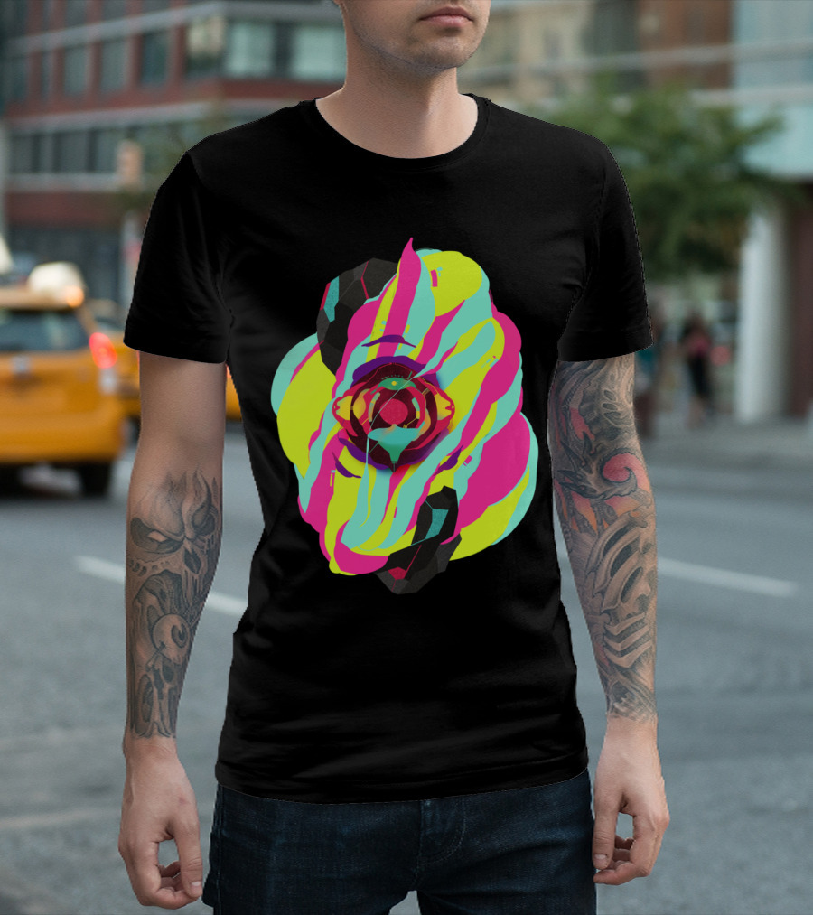 Magnity Vivid Abstract Floral Swirl T-Shirt