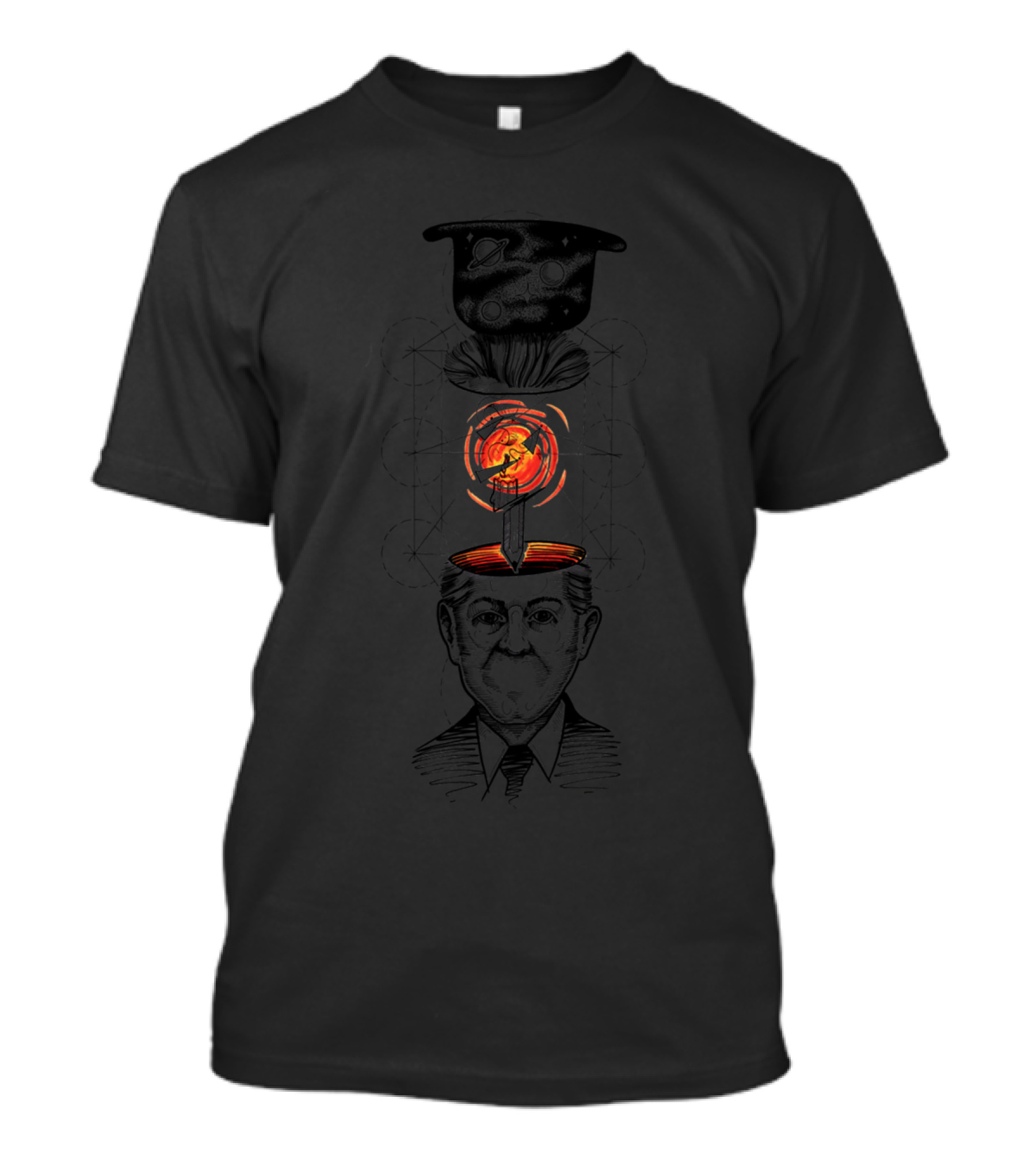 Magritte Cosmic Apple Surrealism Bowler Hat And Face T-Shirt