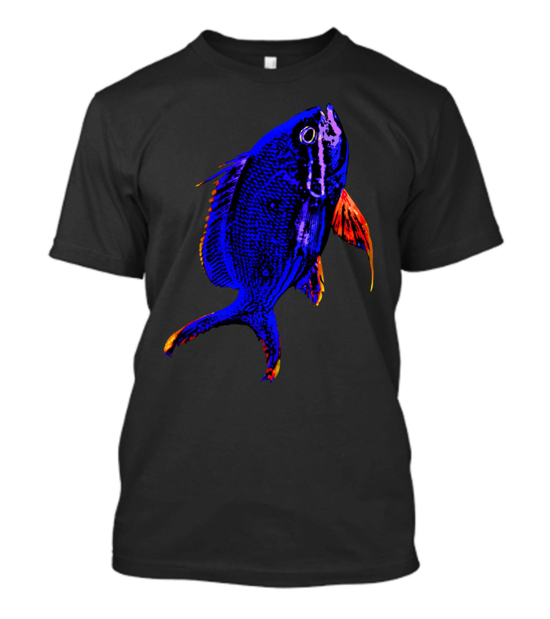 Blue Ocean Fish Vibrant Neon T-Shirt