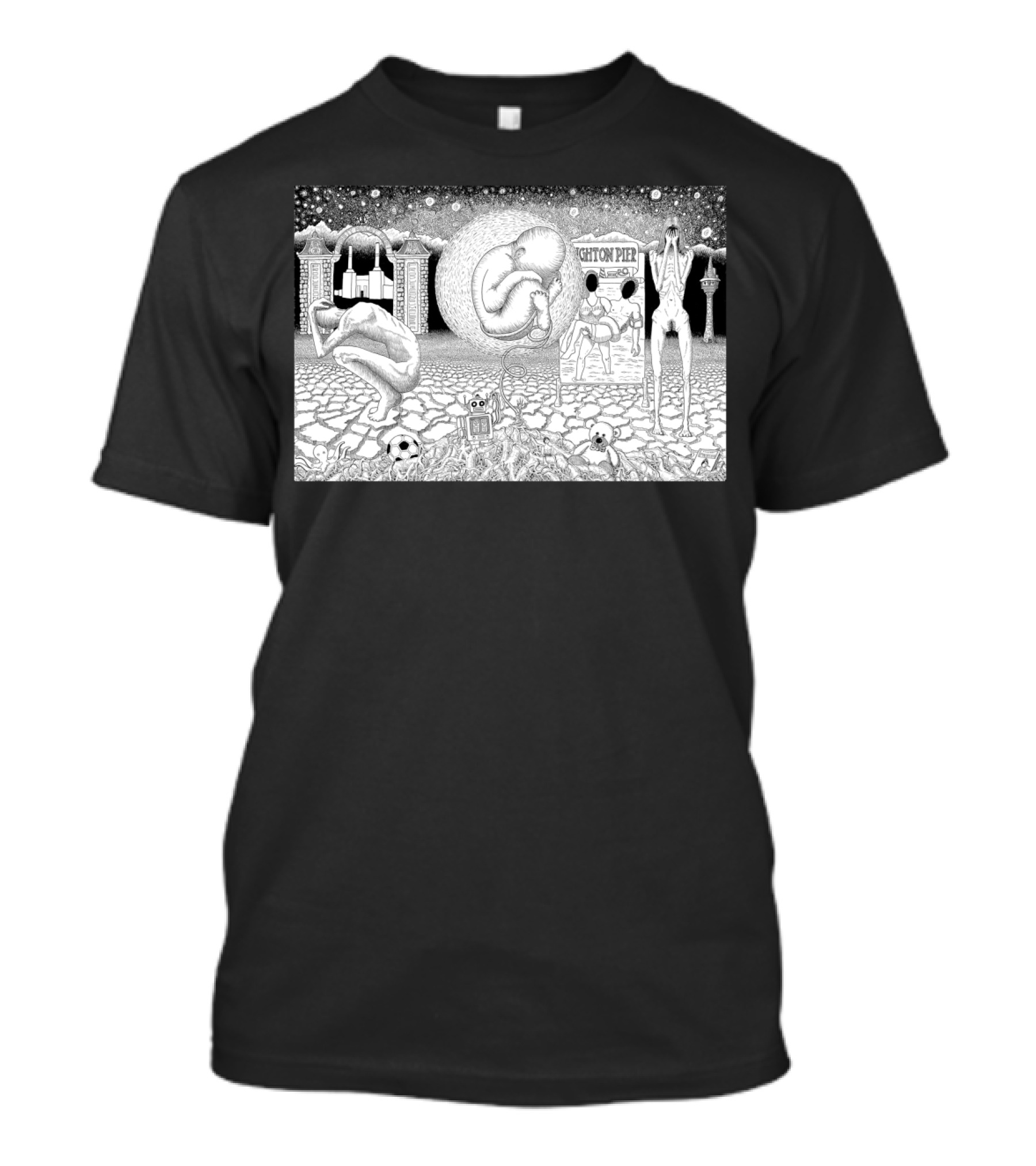 Sweet Dreams My Child Brighton Pier Cosmic Surrealism T-Shirt