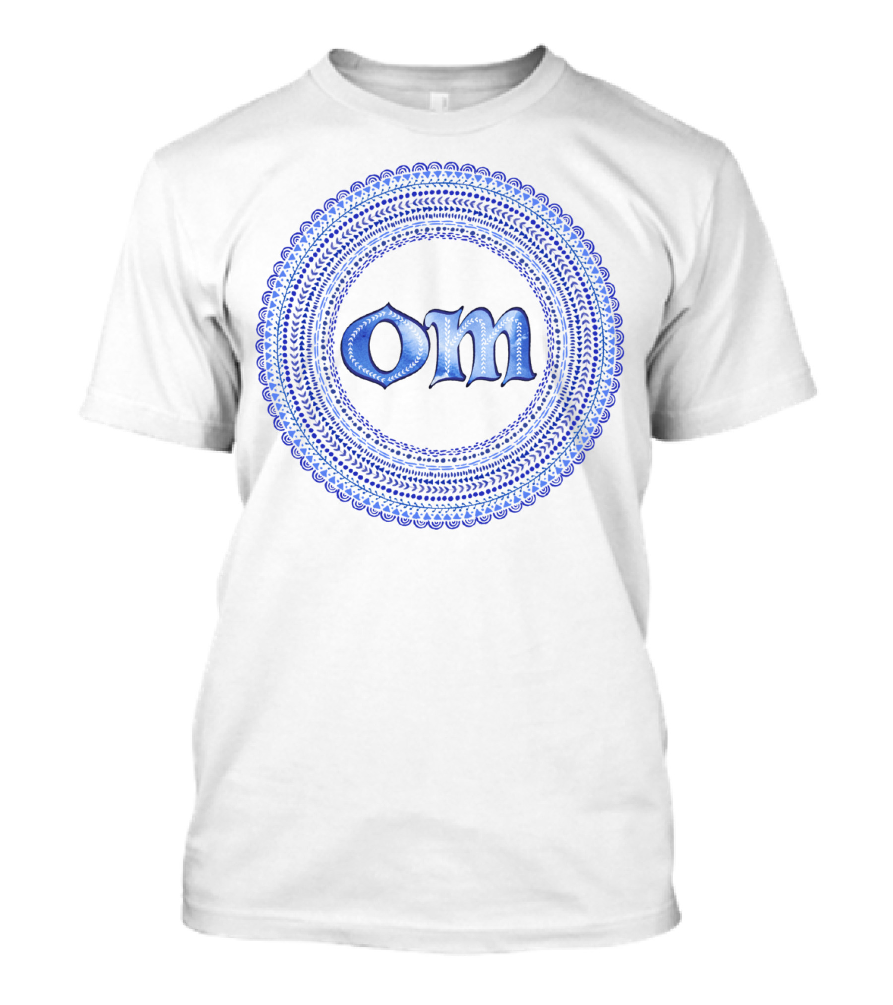 Om Blue Mandala Circular T-Shirt