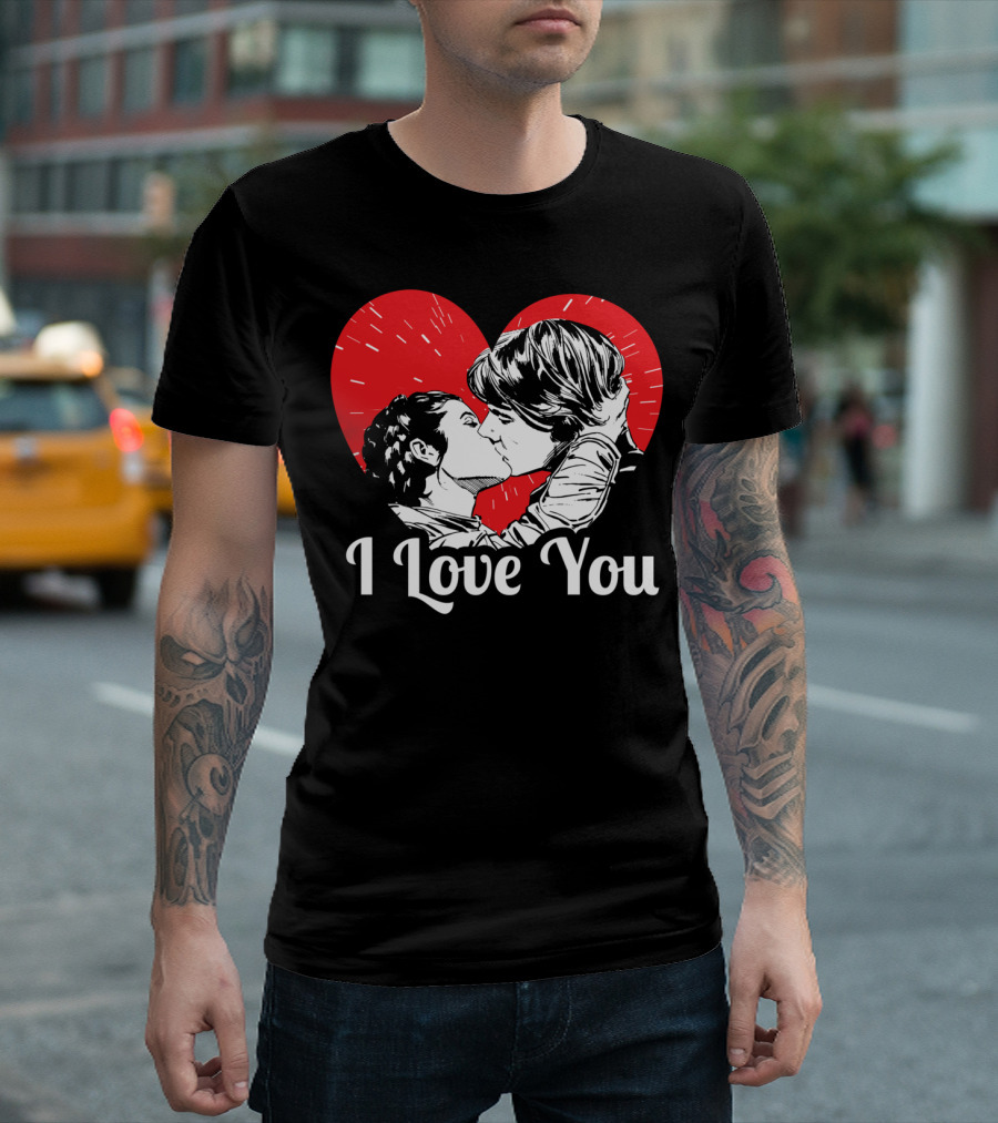 Rebel Love I Love You Heart Kiss T-Shirt