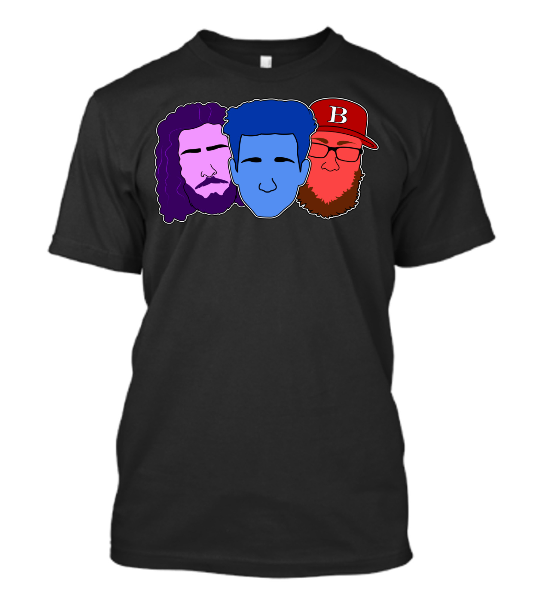 DilDoka Heads Stick Trio Face Art B Hat T-Shirt
