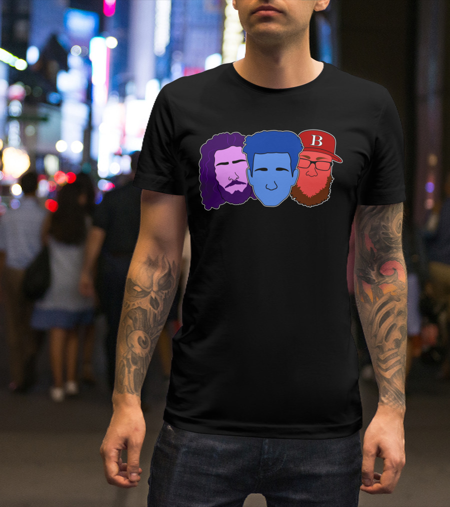 DilDoka Heads Stick Trio Face Art B Hat T-Shirt