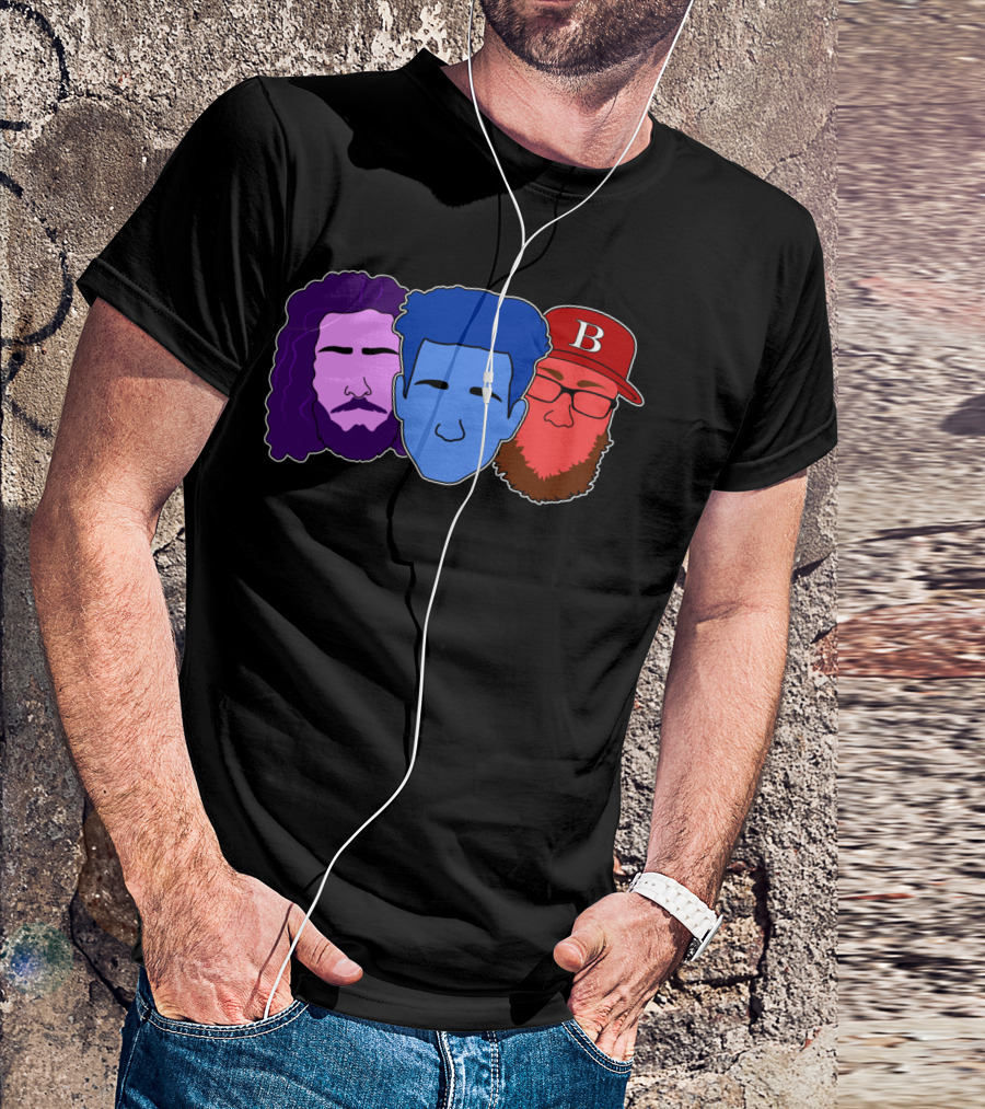 DilDoka Heads Stick Trio Face Art B Hat T-Shirt