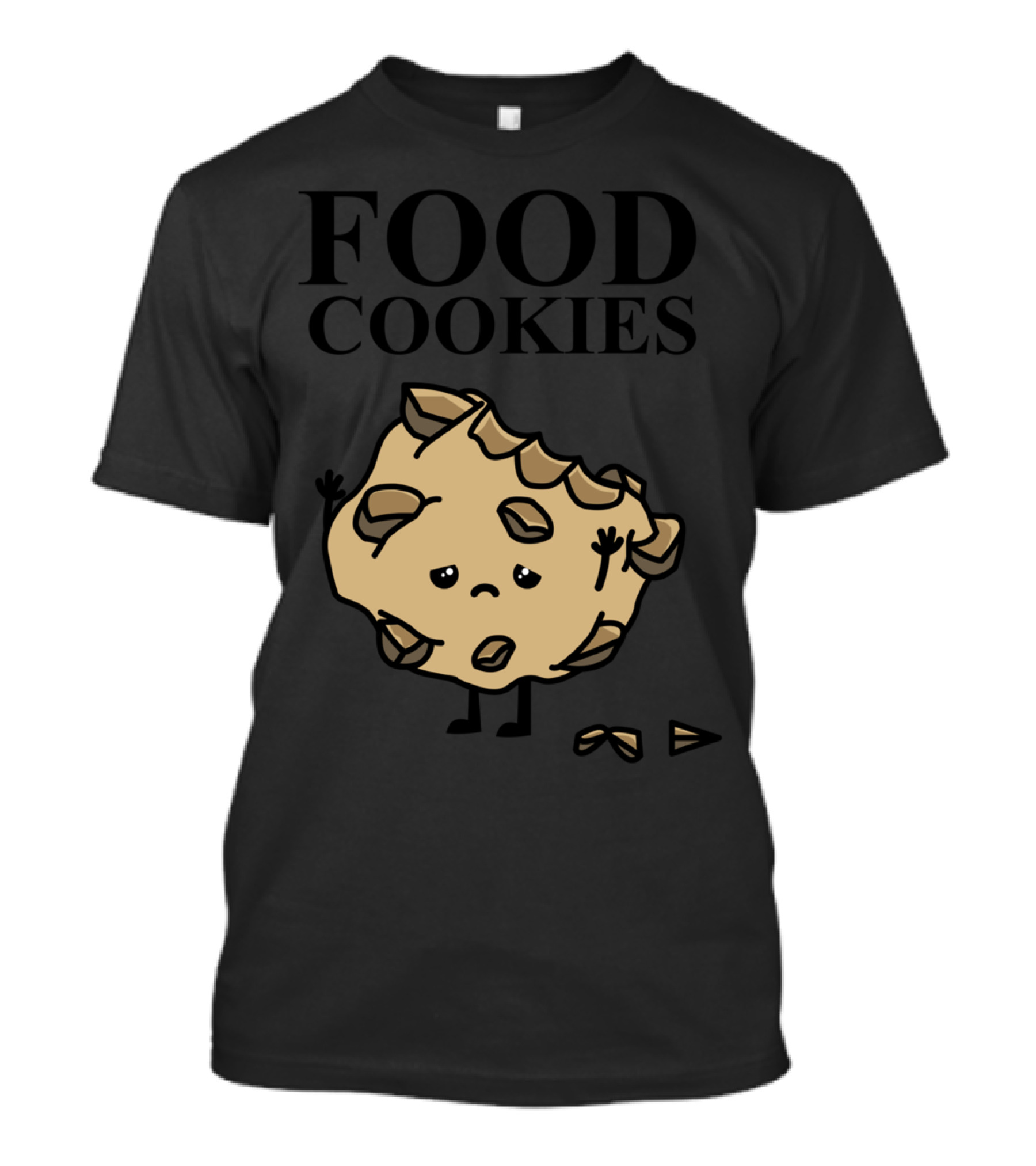 FOOD Cookies Cartoon Character Sad Emotion T-Shirt